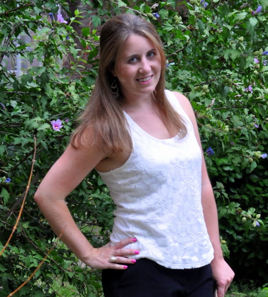 white lace tank