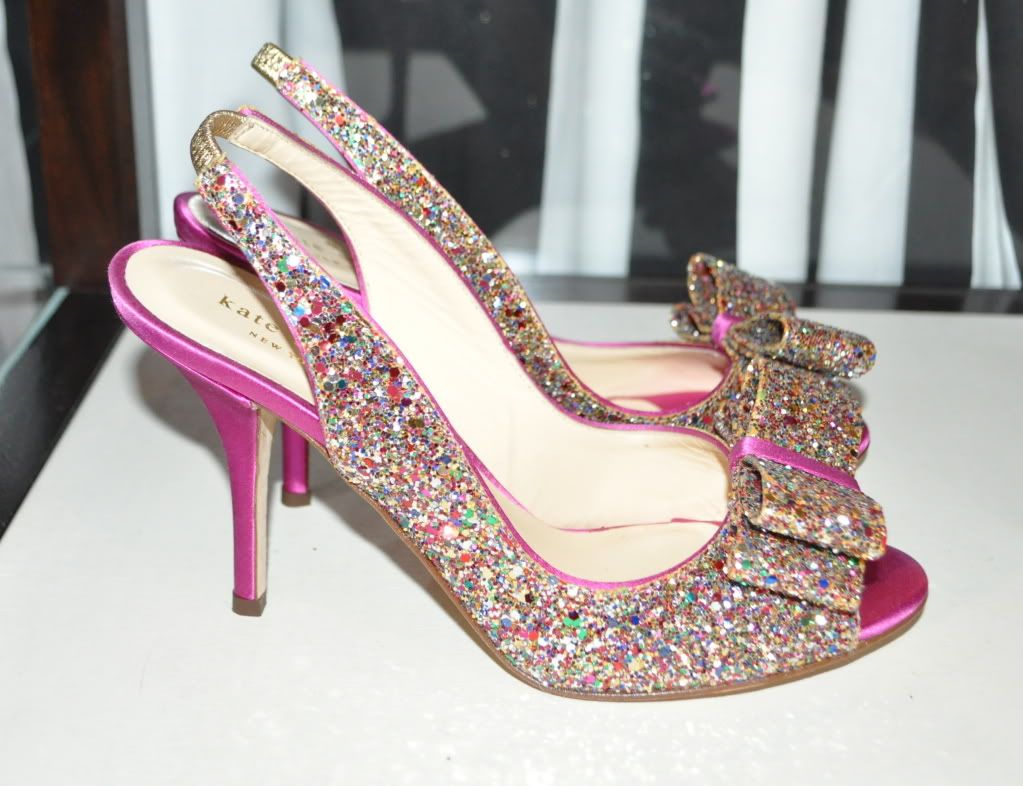 kate spade glitter heels