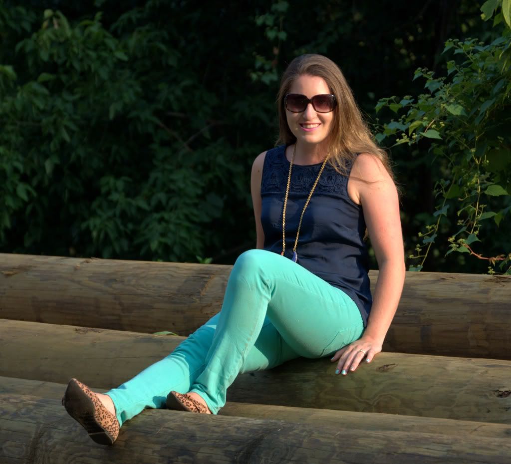 sitting on a log