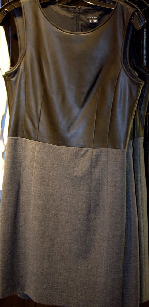 leather combo dress
