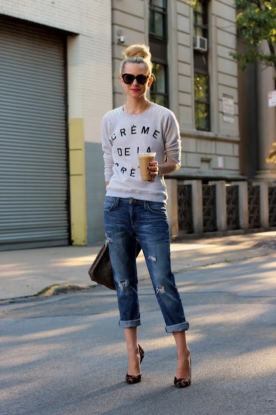 Boyfriend Jeans and Sweater