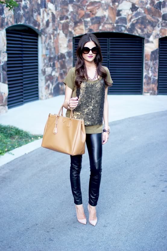 leather and sequins