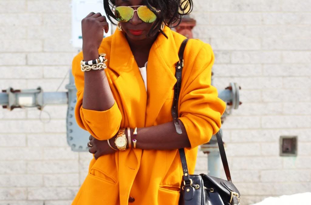 steet style orange coat for spring