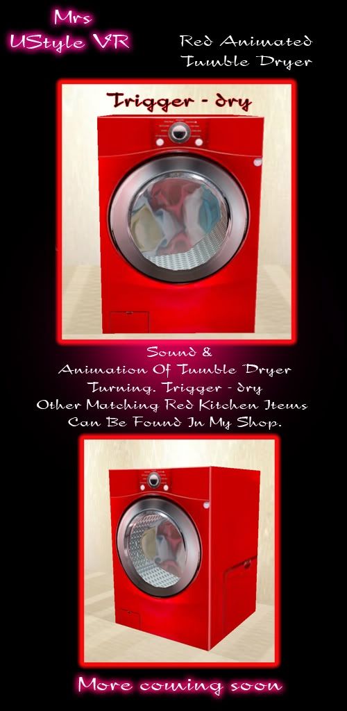 Animated Red Tumble Dryer