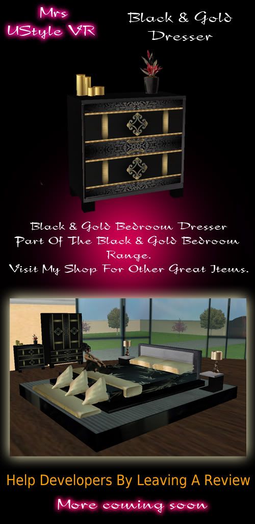 Gold &amp; Black Dresser