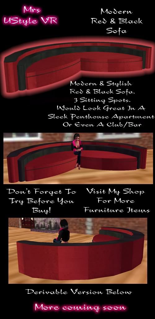 Modern Red Black Sofa