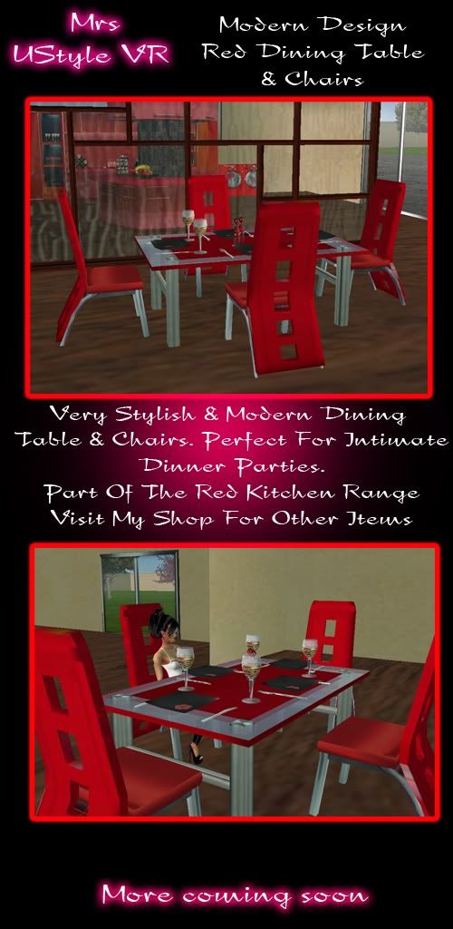 Red Dining Table &amp; Chairs