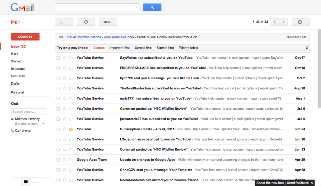 Gmail Update! technogaming