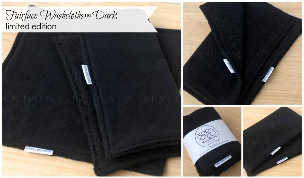 Fairface Washcloths™ Dark: softest washcloths for sensitive skin now in black for a limited time © ShannonSorensenDesigns dark fairface washcloths soft cloths for rosacea and sensitive skin care
