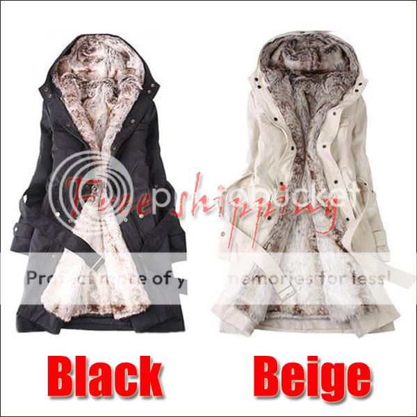 NEW Womens Ladys Fake Fur Thicken Winter Warmth Outerwear Jacket 