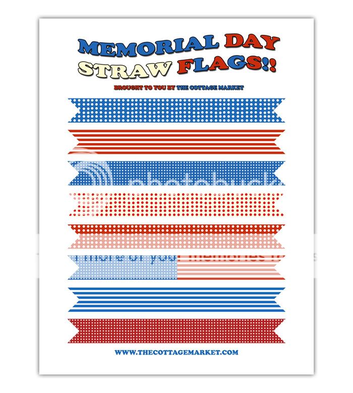 These printable straw flags are festive for Memorial Day. 