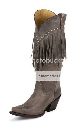 Tony Lama Women's Vaquero Tall Taupe Tucson Fringe Cowboy Western Boots ...