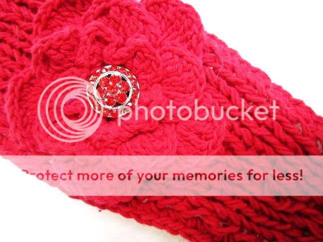 Knit HEADBAND w/ GEM STONE earwarmer~ Cute & Cozy ♥☮  